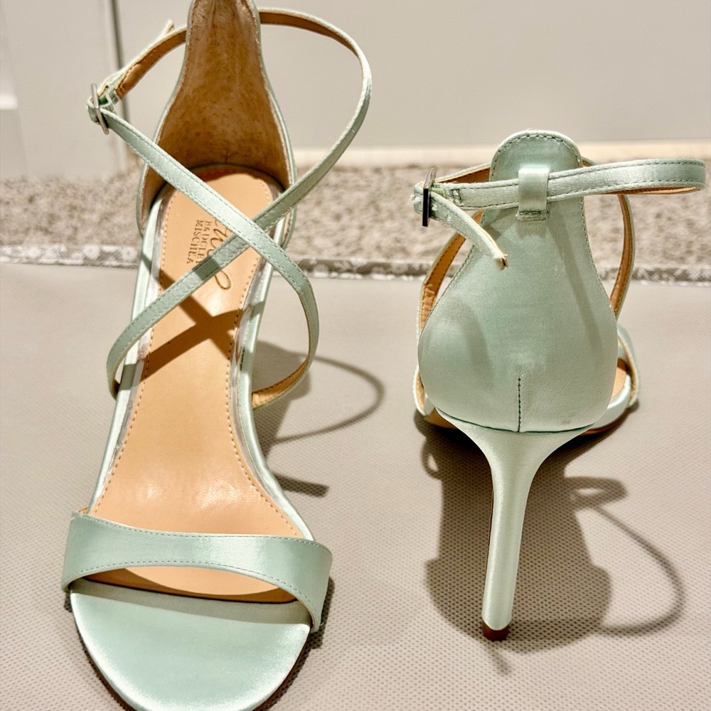 Jewel Badgley Mischka Mint Strappy Heels - Picture 3 of 5
